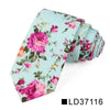 Wedding Men Floral Tie Skinny Cotton Casual Neck Tie Elegant Neckties Flower Print Fashionable Design
