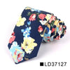 Wedding Men Floral Tie Skinny Cotton Casual Neck Tie Elegant Neckties Flower Print Fashionable Design