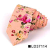 Wedding Men Floral Tie Skinny Cotton Casual Neck Tie Elegant Neckties Flower Print Fashionable Design