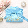 Wedding Satin Bride Robe Elegant Golden Bridesmaid Casual Short Women Nightwear Comfortable Sleepwear
