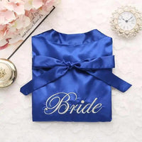 Wedding Satin Bride Robe Elegant Golden Bridesmaid Casual Short Women Nightwear Comfortable Sleepwear
