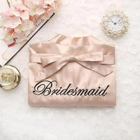 Wedding Satin Bride Robe Elegant Golden Bridesmaid Casual Short Women Nightwear Comfortable Sleepwear