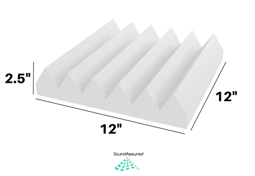 White Acoustic Foam Panels - 12x12x2.5"