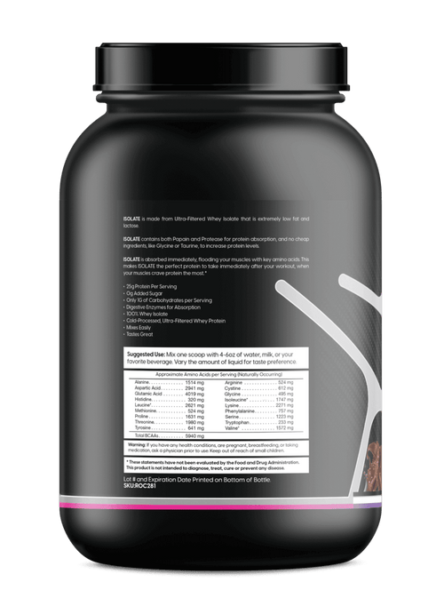 Whey Isolate Protein Chocolate 2LB | 25g Protein, Zero Sugar | ONE ZTRIKE by ZNETICS