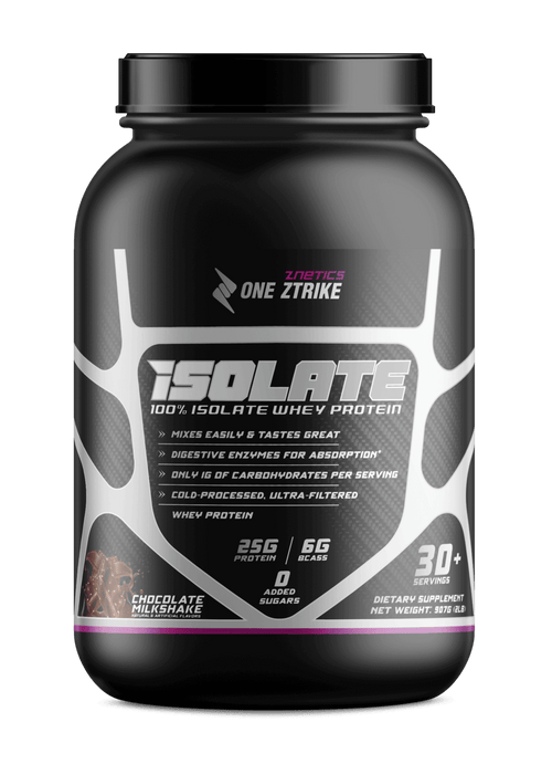 Whey Isolate Protein Chocolate 2LB | 25g Protein, Zero Sugar | ONE ZTRIKE by ZNETICS