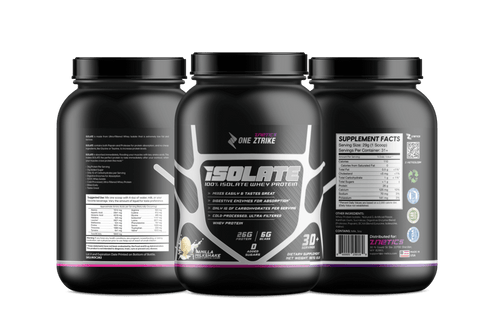 Whey Isolate Protein Vanilla 2LB | 26g Protein, Zero Sugar | ONE ZTRIKE by ZNETICS