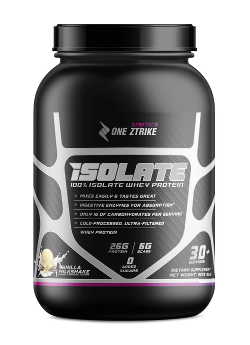 Whey Isolate Protein Vanilla 2LB | 26g Protein, Zero Sugar | ONE ZTRIKE by ZNETICS