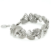 White Butterfly Bracelet With Crystal Accent And Chain