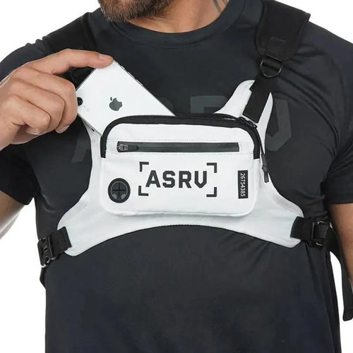 White Fashion Men Lightweight Chest Bag Running Pack For Workouts Running Phone Holder With Extra Storage Minimalist Design