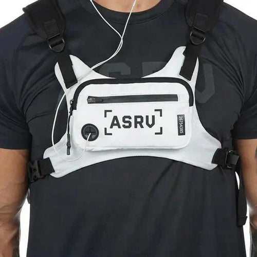 White Fashion Men Lightweight Chest Bag Running Pack For Workouts Running Phone Holder With Extra Storage Minimalist Design