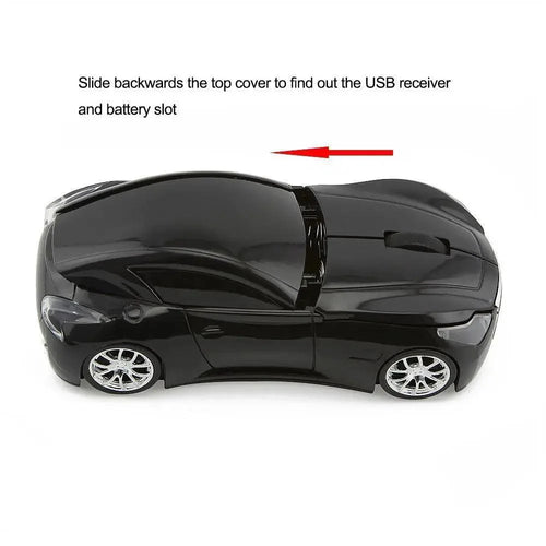 Wireless Black Sports Car USB Mouse Design Computer 1600 DPI Mouse Mini Ergonomic Gaming Mouse For Laptop And Computer 2.4Ghz