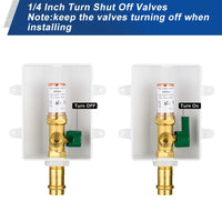 1/2" Copper Press Inlet, Ice Maker Outlet Box, with Copper Water Hammer Arrestor Plumbingsell