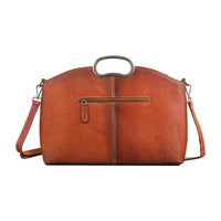 Rustic Mandala Leather Tote Bag