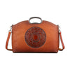 Rustic Mandala Leather Tote Bag