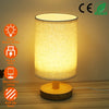 Wood & White Desk Lamp with Bamboo Base and Warm 3000K Lighting