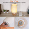 Wood & White Desk Lamp with Bamboo Base and Warm 3000K Lighting