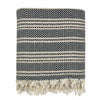 Woven Stripe Turkish Throw Cotton Fringe Lightweight