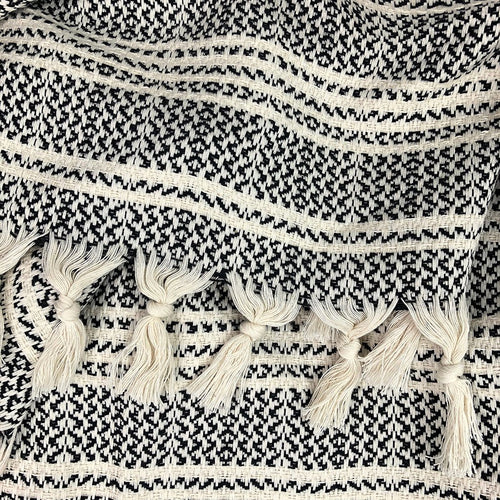 Woven Stripe Turkish Throw Cotton Fringe Lightweight