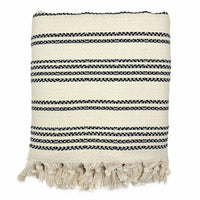 Woven Stripe Turkish Throw Cotton Fringe Lightweight