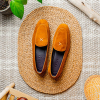 Zelli Italia 16-681-CGN X Italian Sueded Goatskin Loafer, Cognac