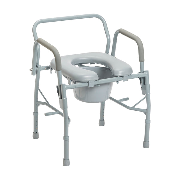Steel Drop Arm Bedside Commode with Padded Seat and Arms RIO Medical Supplies