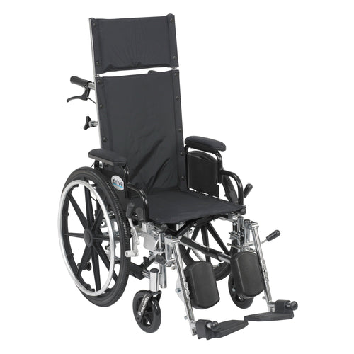 Viper Plus Light Weight Reclining Wheelchair with Elevating Leg Rests and Flip Back Detachable Arms, 14" Seat RIO Medical Supplies