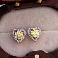 Moissanite 2ctw D Color Heart Stud Earrings 1ct Each 925 Sterling Silver