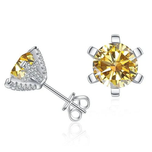 1ct D VVS Moissanite Stud Earrings 925 Sterling Silver 3EX Cut Women Daily