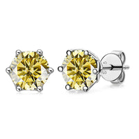 VVS D Color Russian Cut Moissanite Stud Earrings 1/2/4 CT S925 Sterling Silver