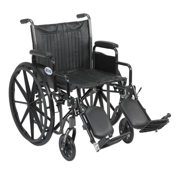 Silver Sport 2 Wheelchair, Detachable Desk Arms, Elevating Leg Rests, 20" Seat RIO Medical Supplies