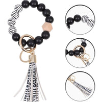Zebra Striped Wristlet Keychain Bracelet