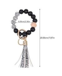 Zebra Striped Wristlet Keychain Bracelet