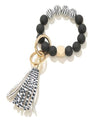 Zebra Striped Wristlet Keychain Bracelet