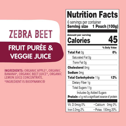 Organic Zebra Beet Fruit & Veggie Purée