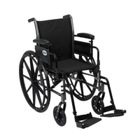 Cruiser III Light Weight Wheelchair with Flip Back Removable Arms, Adjustable Height Desk Arms, Swing away Footrests, 20" RIO Medical Supplies